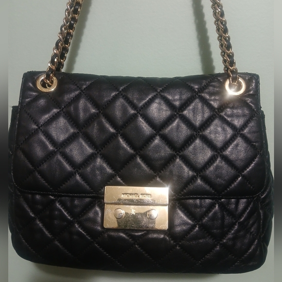 Michael Kors Handbags - Michael Kors Quilted Black Shoulder Bag with Gold Hardware